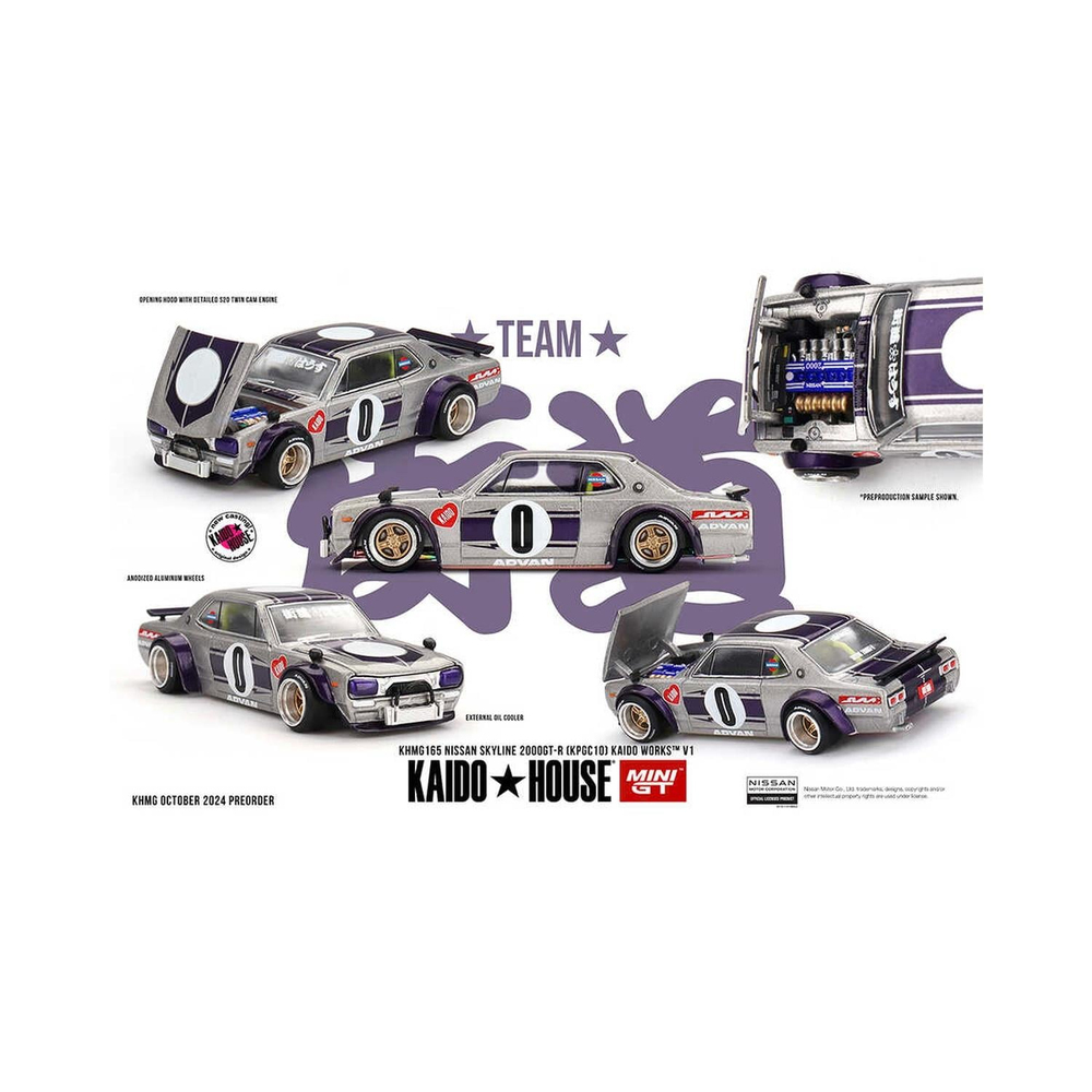 Mini GT 1/64 [KaidoHouse x MiniGT] Nissan Skyline 2000GT-R (KPGC10) Kaido Works V1 KHMG165