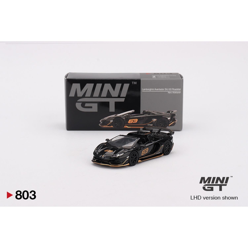Mini GT 1/64 Lamborghini Aventador SVJ 63 Roadster Nero Aldebaran MGT00803