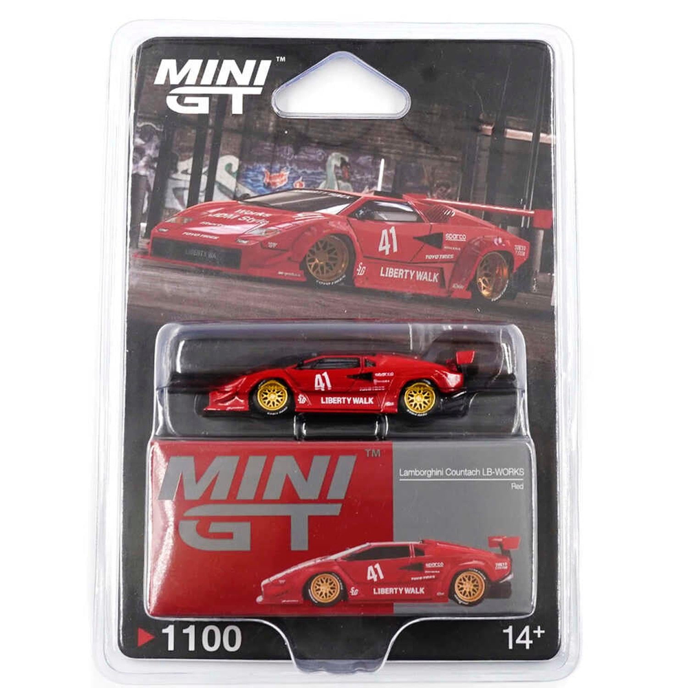 Mini GT 1/64 Lamborghini Countach LB-WORKS Red - Blister Paket MGT01100-BL