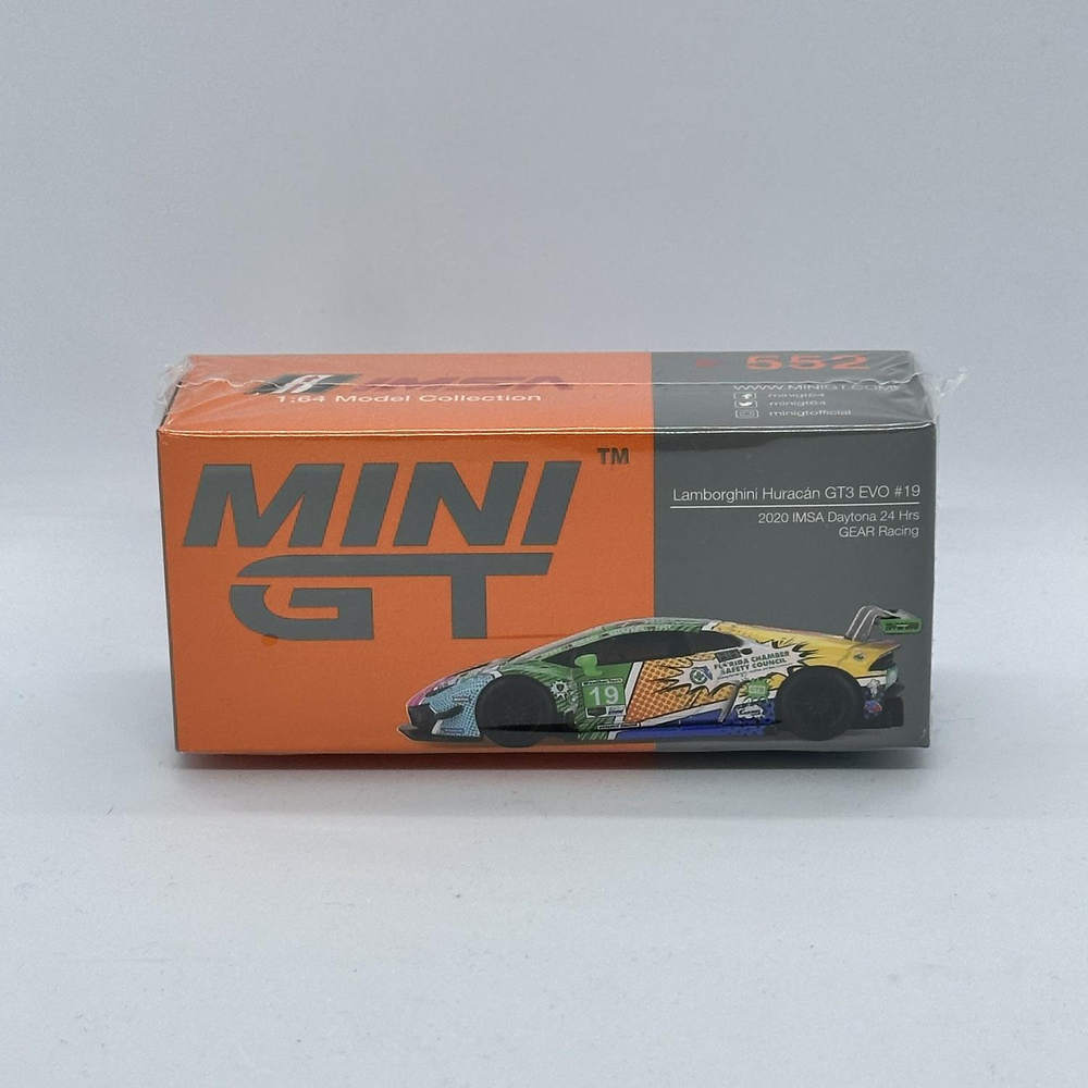 Mini GT 1/64 Lamborghini Huracán GT3 EVO #19 GEAR Racing 2020 IMSA Daytona 24 Hrs MGT00552