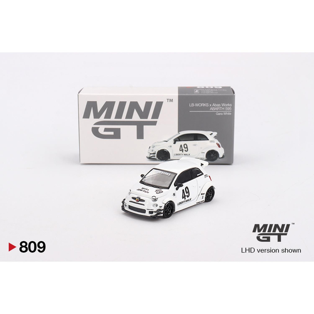Mini GT 1/64 LB-WORKS x Abas Works ABARTH 595 Gara White MGT00809