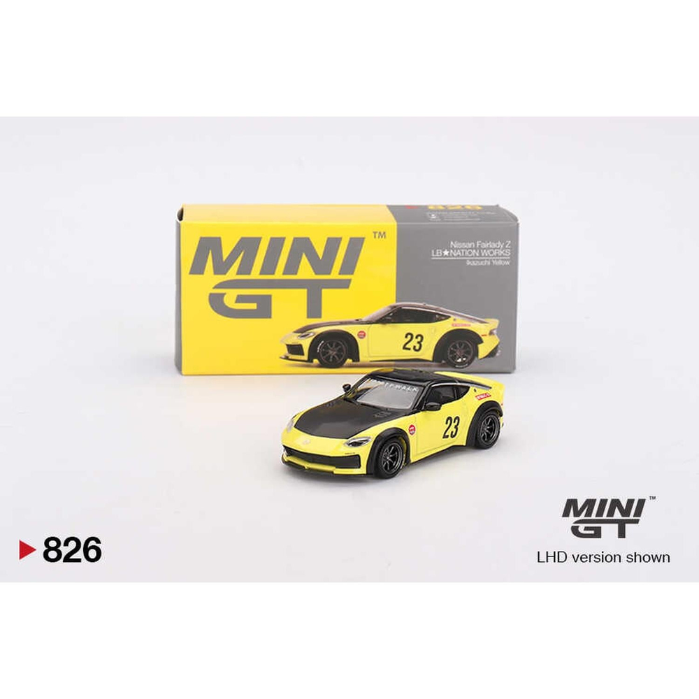 Mini GT 1/64 Nissan Z LB NATION WORKS Ikazuchi Yellow MGT00826