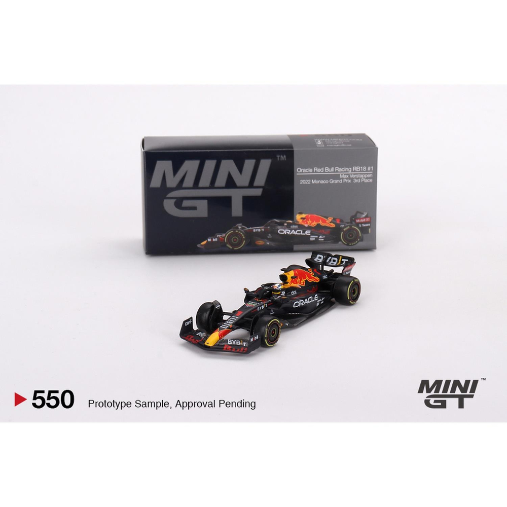Mini GT 1/64 Oracle Red Bull Racing RB18 #1 Max Verstappen 2022 Monaco Grand Prix 3rd Place MGT00550