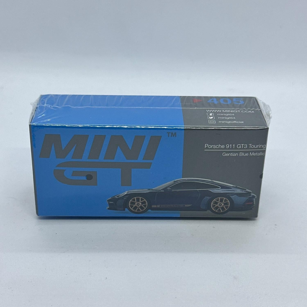 Mini GT 1/64 Porsche 911 (992) GT3 Touring Gentian Blue Metallic MGT00405