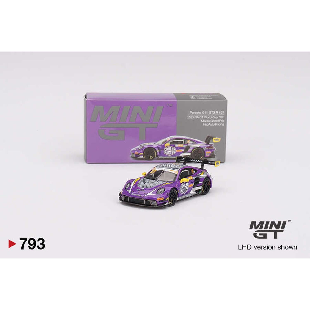 Mini GT 1/64 Porsche 911 GT3 R #27 HubAuto Racing 2023 FIA GT World Cup 70th Macau Grand Prix MGT00793