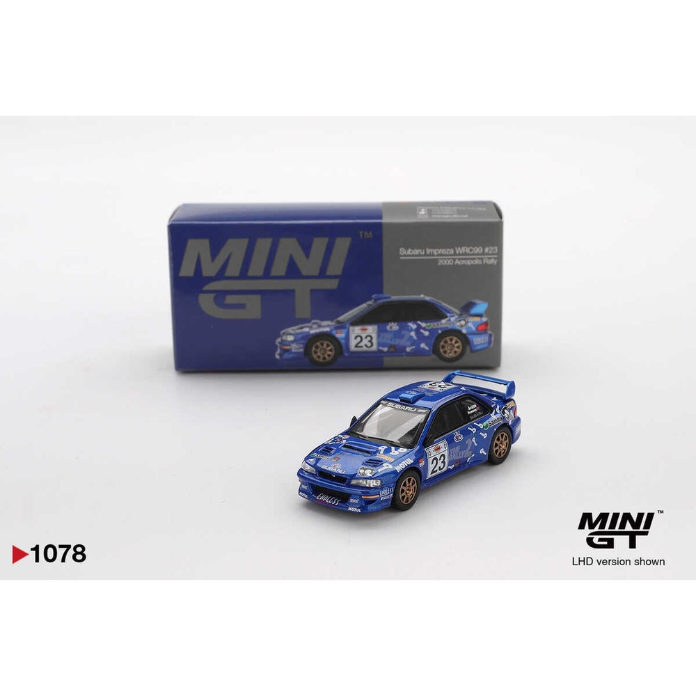 Mini GT 1/64 Subaru Impreza WRC99 #23 2000 Acropolis Rally MGT01078