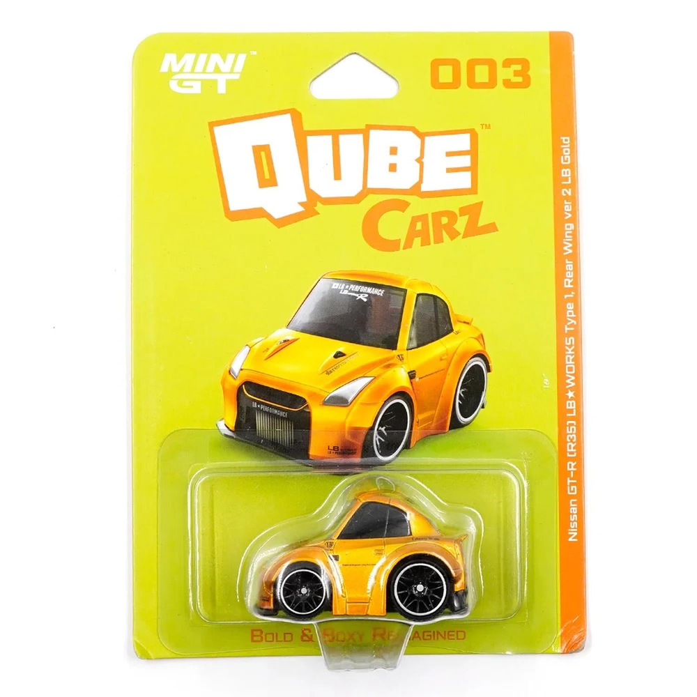 Mini GT Nissan GT-R (R35) LB WORKS Type 1, Rear Wing ver 2 LB Gold QZ00301-BL