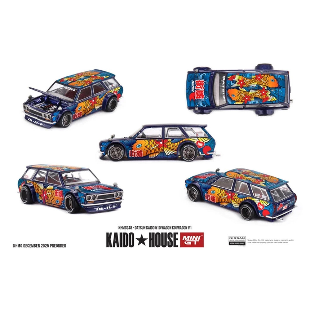 Mini GT X KaidoHouse 1/64 Datsun KAIDO 510 Wagon Koi Wagon V1 KHMG248