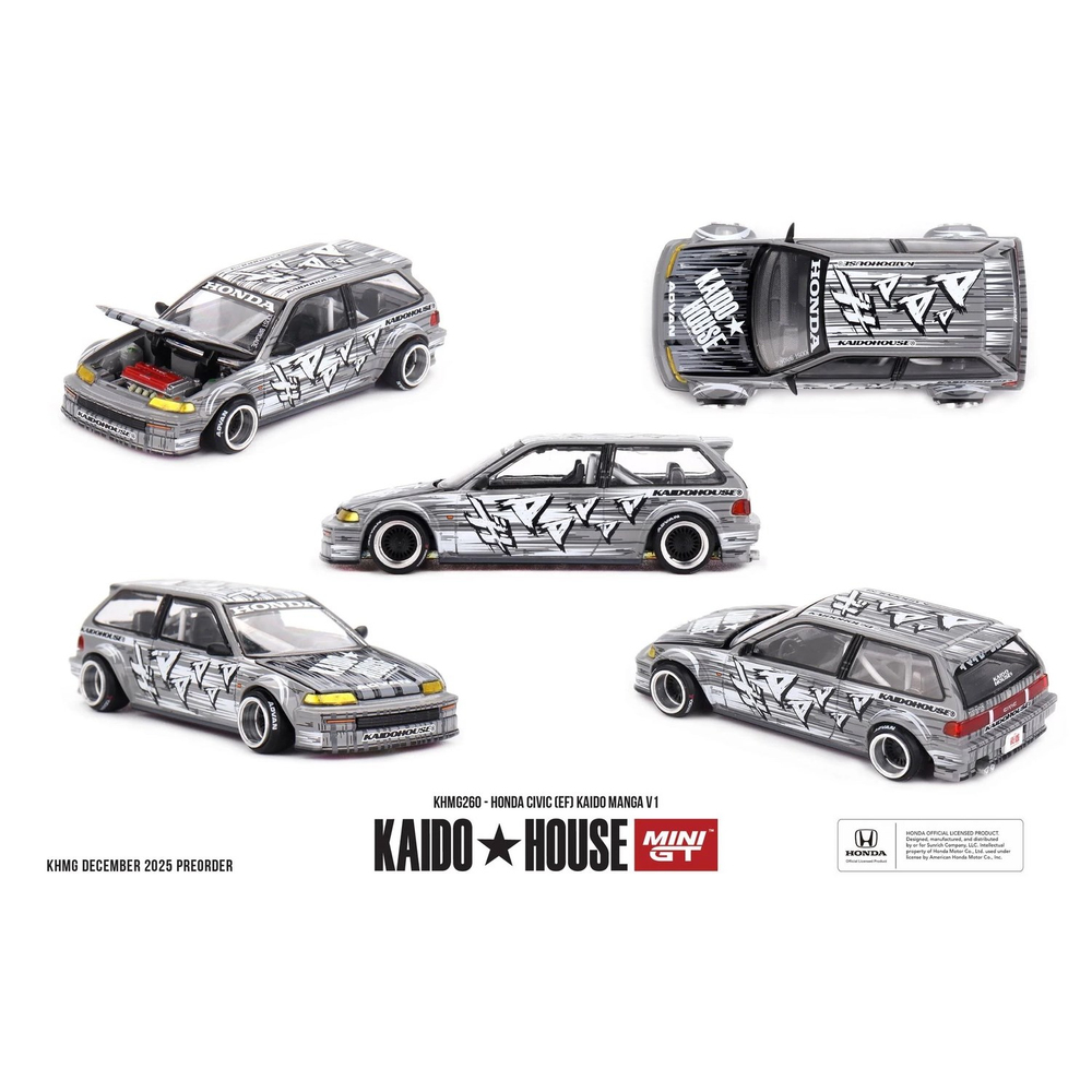 (ÖN SATIŞ) Mini GT 1/64 KaidoHouse Honda Civic (EF) Kaido Manga V1 KHMG260