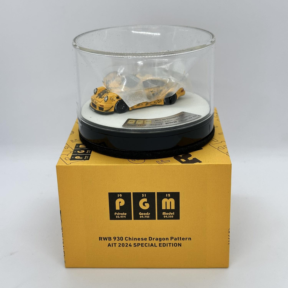 PGM 1/64 Porsche 911 930 RWB Yellow Chinese Dragon AIT 2024 SPECIAL EDITION