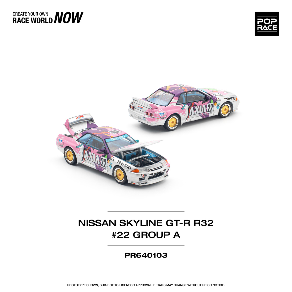 Pop Race 1/64 Nissan Skyline Gt-R R32 #22 Group A PR640103