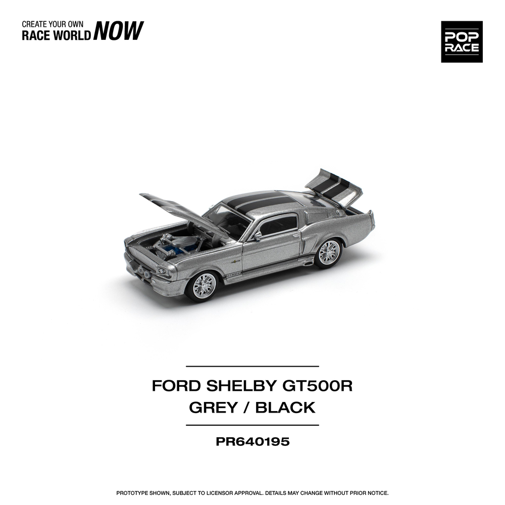Pop Race 1/64 Shelby Mustang GT500 Grey-Black PR640195
