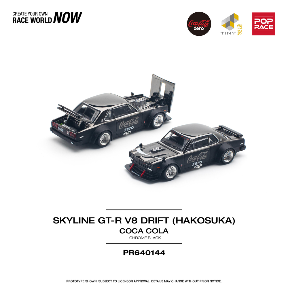 Pop Race 1/64 Skyline Gt-r V8 Drift (Hakosuka) Coca Cola PR640144
