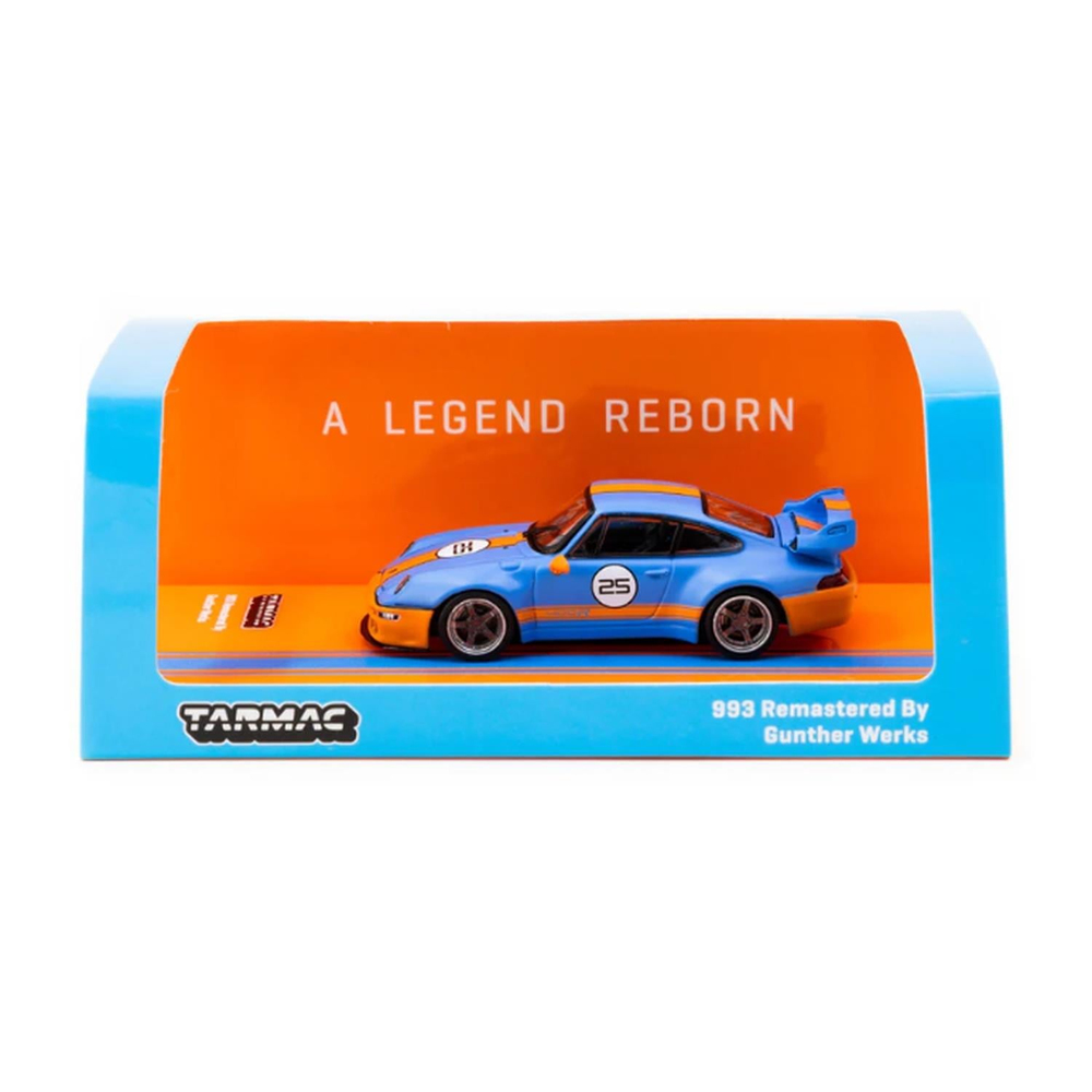 Tarmac Works 1/64 993 Remastered By Gunther Werks Blue / Orange - HOBBY64 T64-TL054-BO