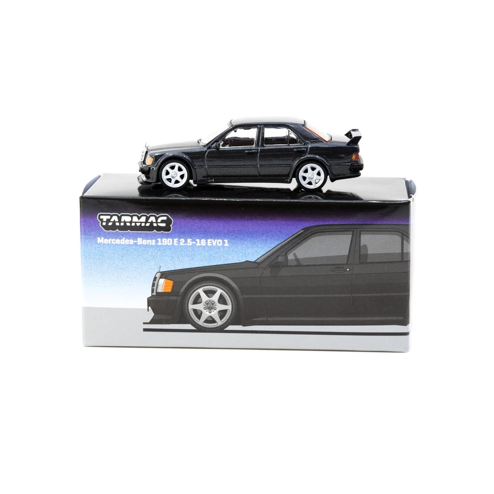 Tarmac Works 1/64 Mercedes-Benz 190 E 2.5-16 EVO 1 Blue-Black Metallic - GLOBAL64 