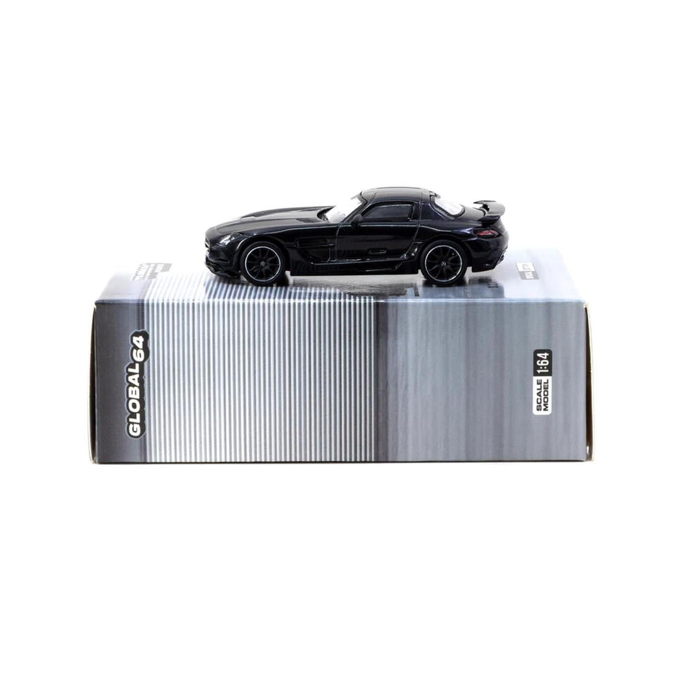 Tarmac Works 1/64 Mercedes-Benz SLS AMG Coupé Black Series Black Metallic - Singapore Special Edition - GLOBAL64 T64G-027-BK
