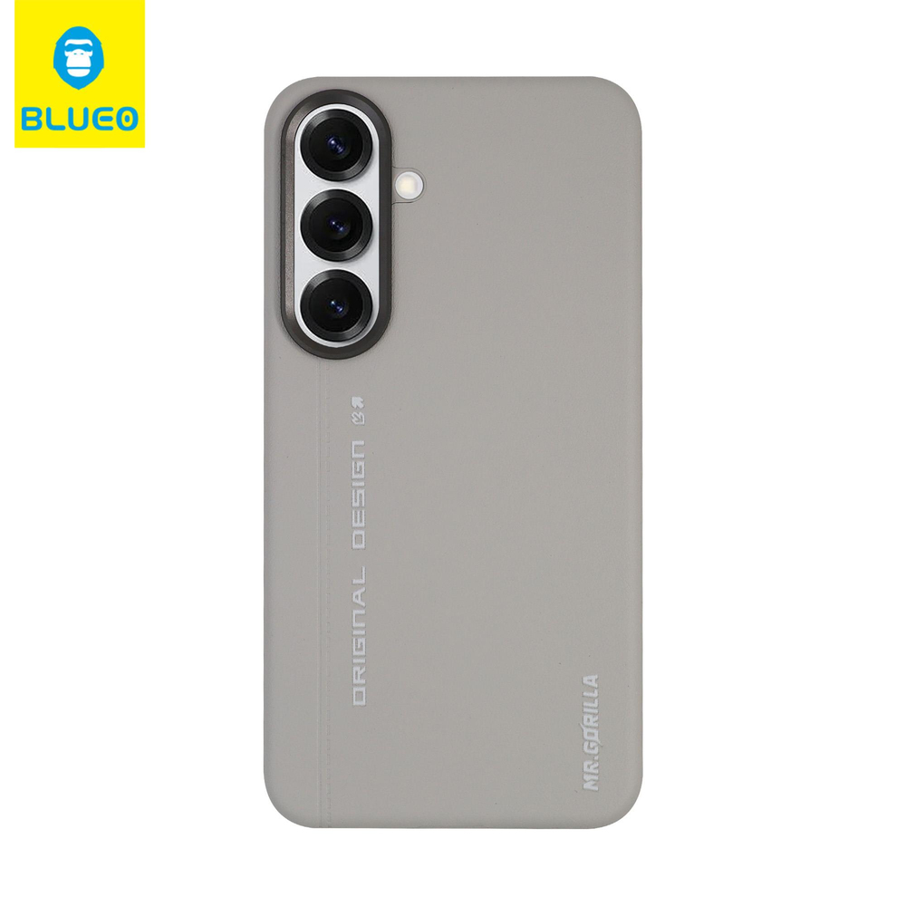 BLUEO B Synthetic Leather Samsung S25 PU Deri Metal Kamera Koruma Çıkıntılı Hava Kanallı Kılıf