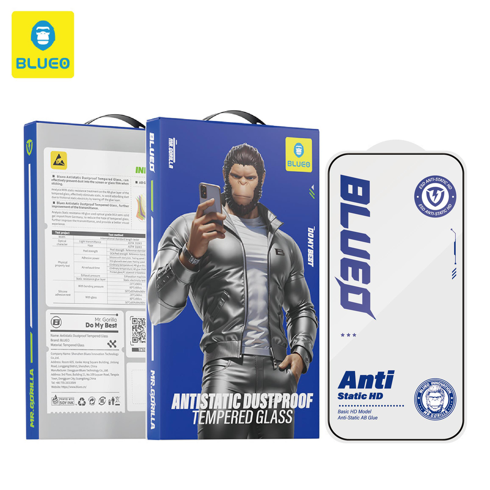 BLUEO Blueo Anti Static HD iPhone 17 / 17 Pro Uyumlu Toz Çizilme Parmak izi Önleyici Cam Ekran Koruyucu