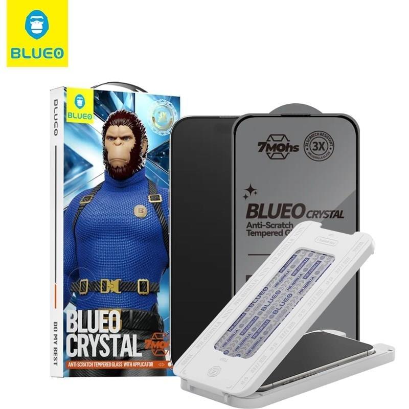 BLUEO Blueo Crystal iPhone 16 Pro Max Uyumlu 7 MOhs Sertlik 3 Kat Çizilmeye Dayanıklı Cam Ekran Koruyucu Aparat