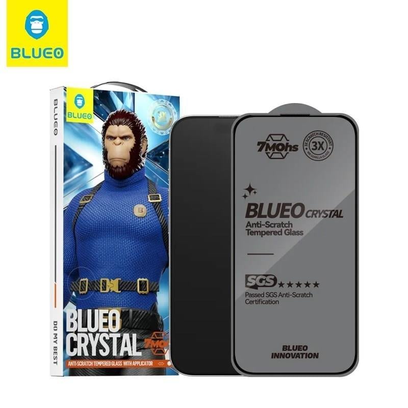 BLUEO Blueo Crystal iPhone 16 Uyumlu 7 MOhs Sertlik 3 Kat Çizilmeye Dayanıklı HD Cam Ekran Koruyucu