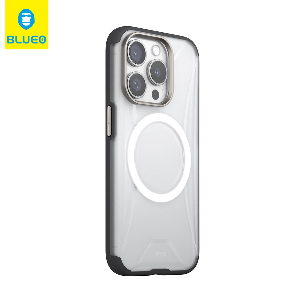 BLUEOB Blueo Ape Legend iPhone 15 Pro Max Metal Kamera Koruma Çıkıntılı MagSafe Anti-Drop Özellikli Kenarları Renkli Şeffaf Silikon Kılıf