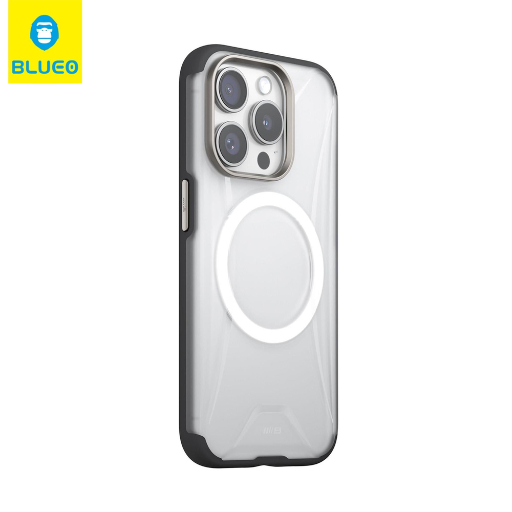 BLUEOB Blueo Ape Legend iPhone 15 Pro Metal Kamera Koruma Çıkıntılı MagSafe Anti-Drop Özellikli Kenarları Renkli Şeffaf Silikon Kılıf