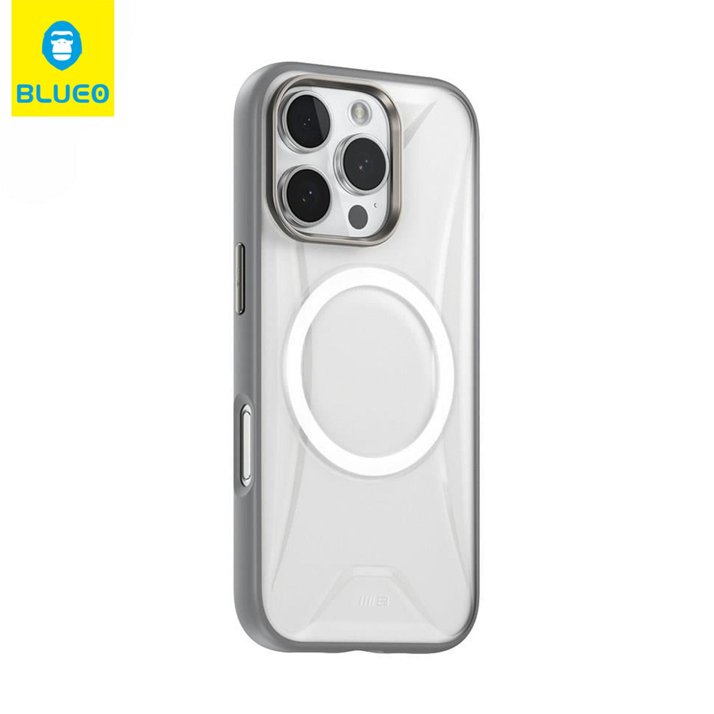 BLUEOB Blueo Ape Legend iPhone 16 Pro Max Metal Kamera Koruma Çıkıntılı MagSafe Anti-Drop Özellikli Kenarları Renkli Şeffaf Silikon Kılıf