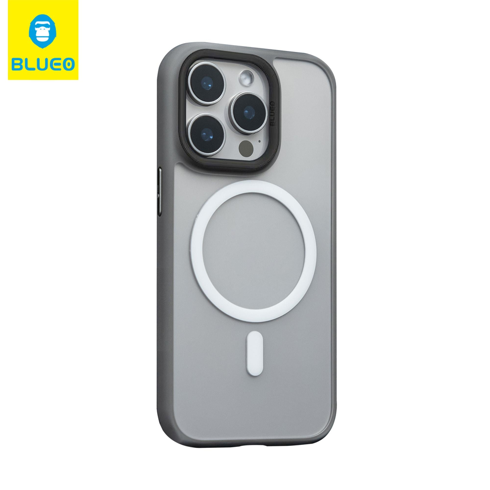 BLUEOB Skin Friendly Frosted Anti-Drop iPhone 15 Pro MagSafe Özellikli Parkmak izi Bırakmayan Buzlu Yumuşak Silikon Kılıf