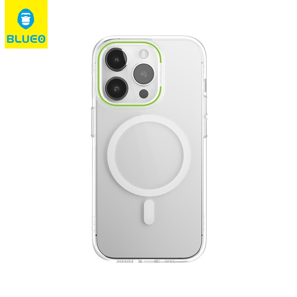 BLUEOB Ultra Clear iPhone 15 Pro Max MagSafe Özellikli Renkli Kamera Koruma Çıkıntılı Şeffaf Sert Kılıf