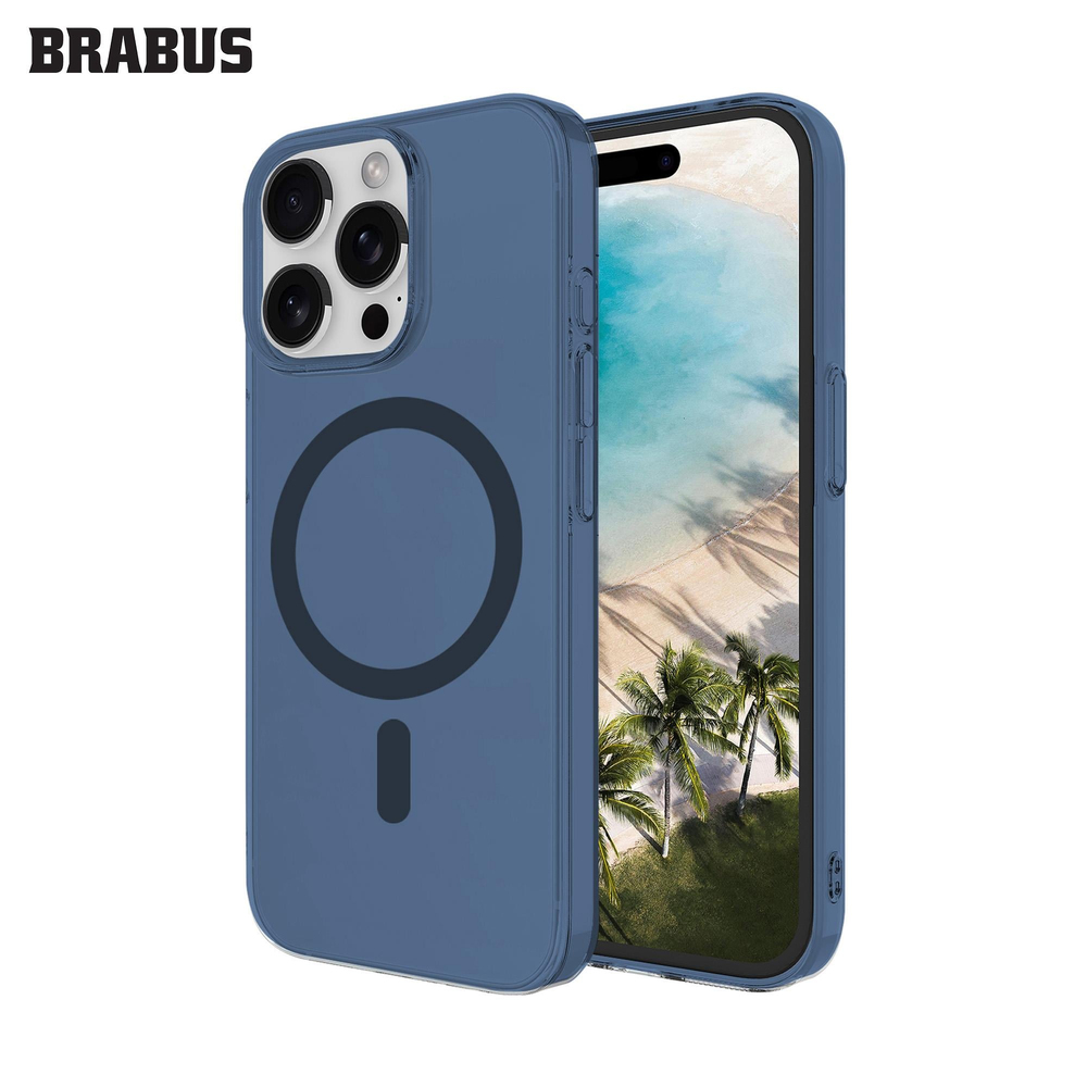 BRABUS iPhone 14 Pro Max MagSafe Özellikli Orijinal Çipli Mika IC Magsafe Şeffaf Sert Silikon Kılıf