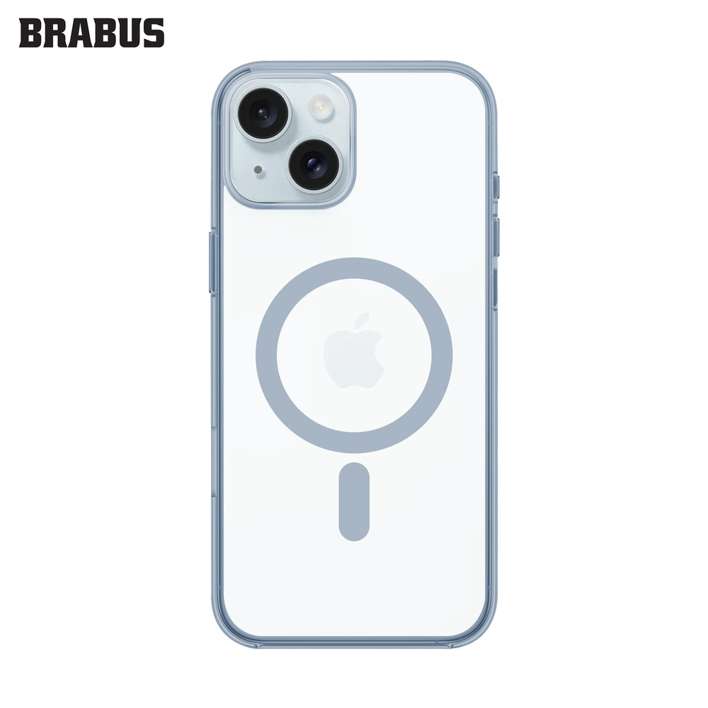 BRABUS iPhone 15 Kenarları Renkli Arkası Şeffaf MagSafe Özellikli Slim ince Sert Voi Silikon Kılıf