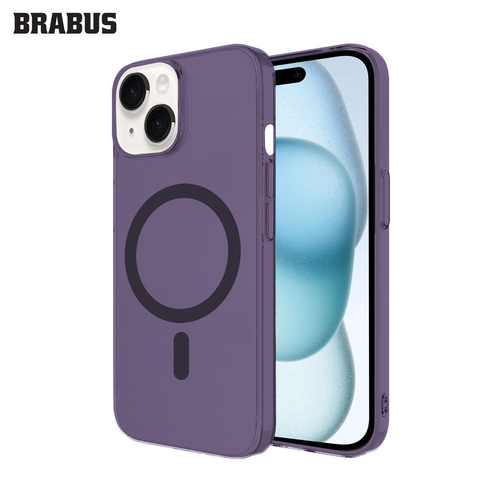 BRABUS iPhone 15 MagSafe Özellikli Orijinal Çipli Mika IC Magsafe Şeffaf Sert Silikon Kılıf
