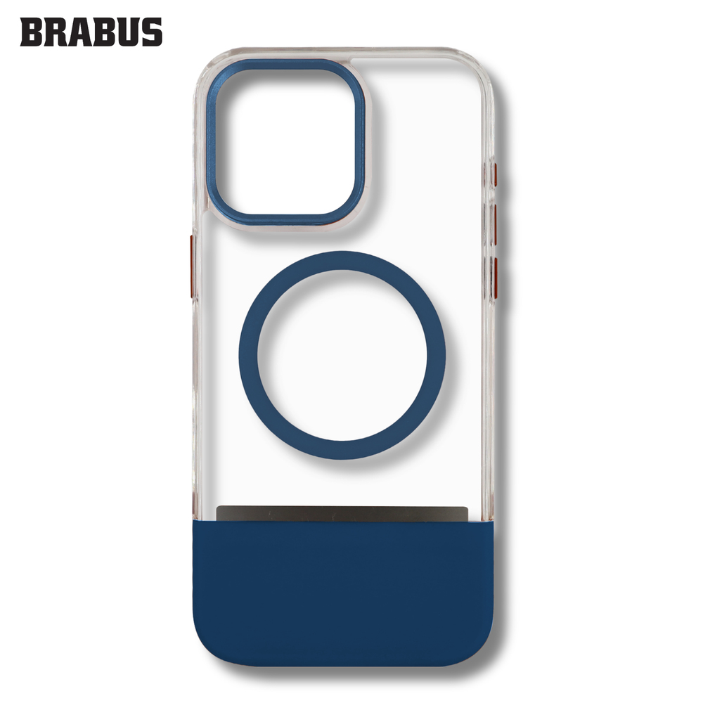 BRABUS iPhone 15 Pro Çift Parça Şeffaf Renkli Anti-Shock MagSafe Özellikli Divine Silikon Kılıf