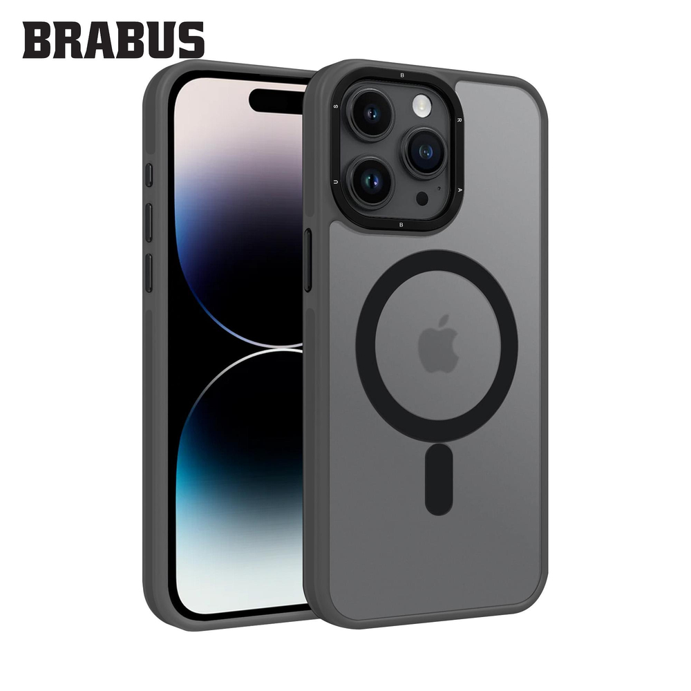 BRABUS iPhone 15 Pro MagSafe Özellikli Ekstra Yan Koruma Katmanlı Buzlu Yumuşak Deep Silikon Kılıf