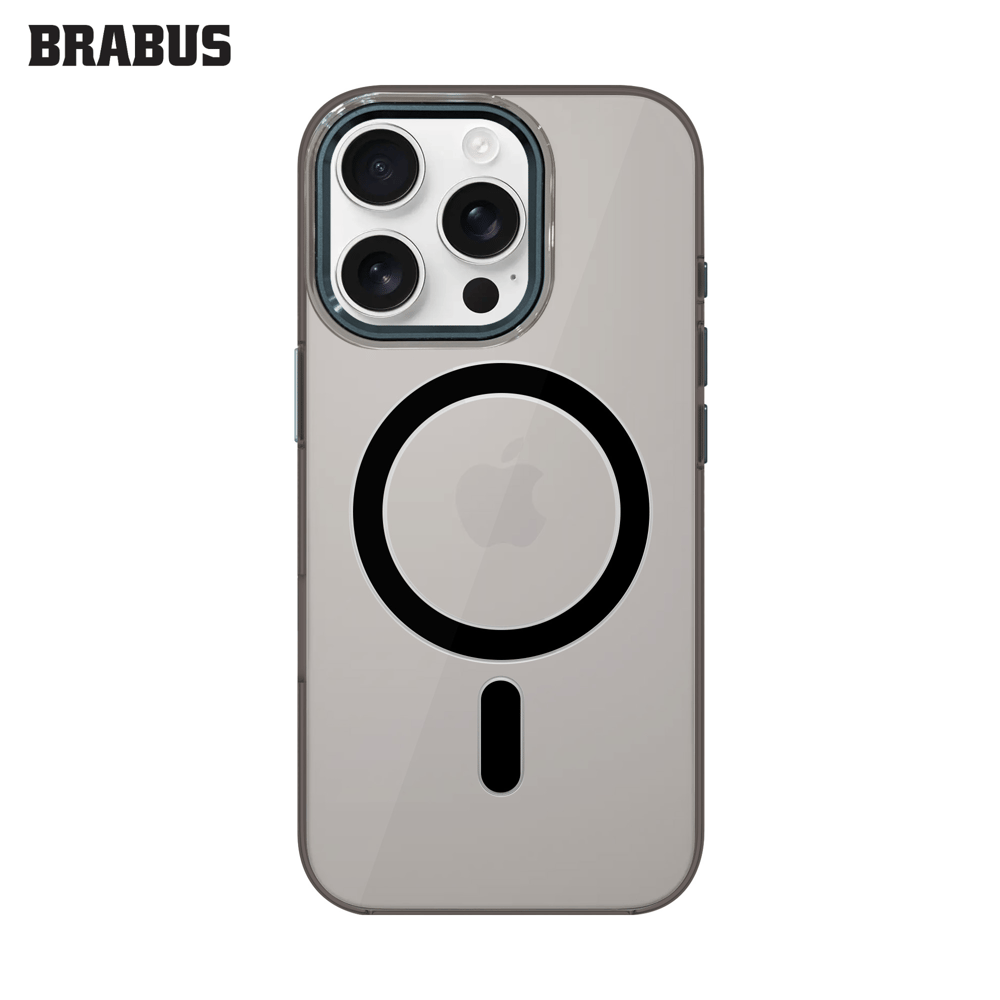 BRABUS iPhone 15 Pro Max MagSafe Özellikli Sararmaya Dayanıklı Şeffaf Renkli Leone Silikon Kılıf