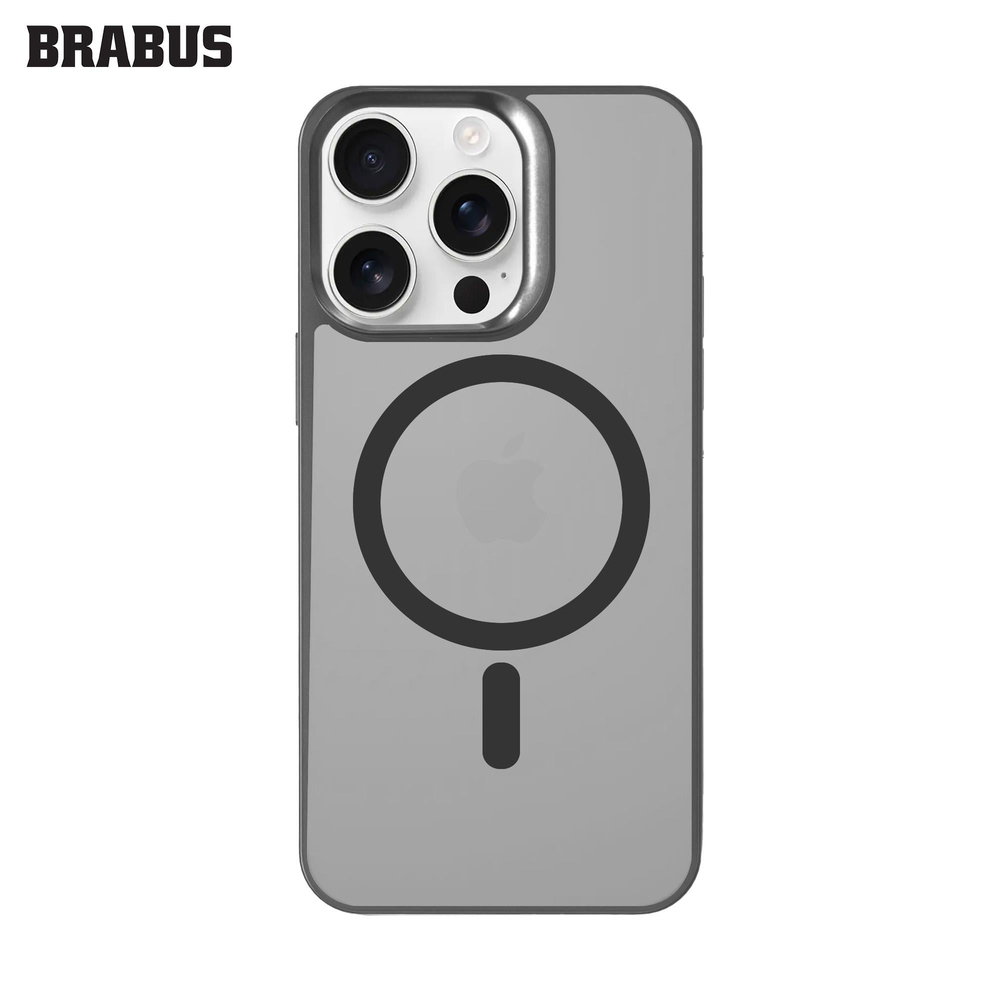 BRABUS iPhone 16 MagSafe Özellikli Buzlu Ekstra Yan Koruma Katmanlı Yumuşak Mat Rain Silikon Kılıf