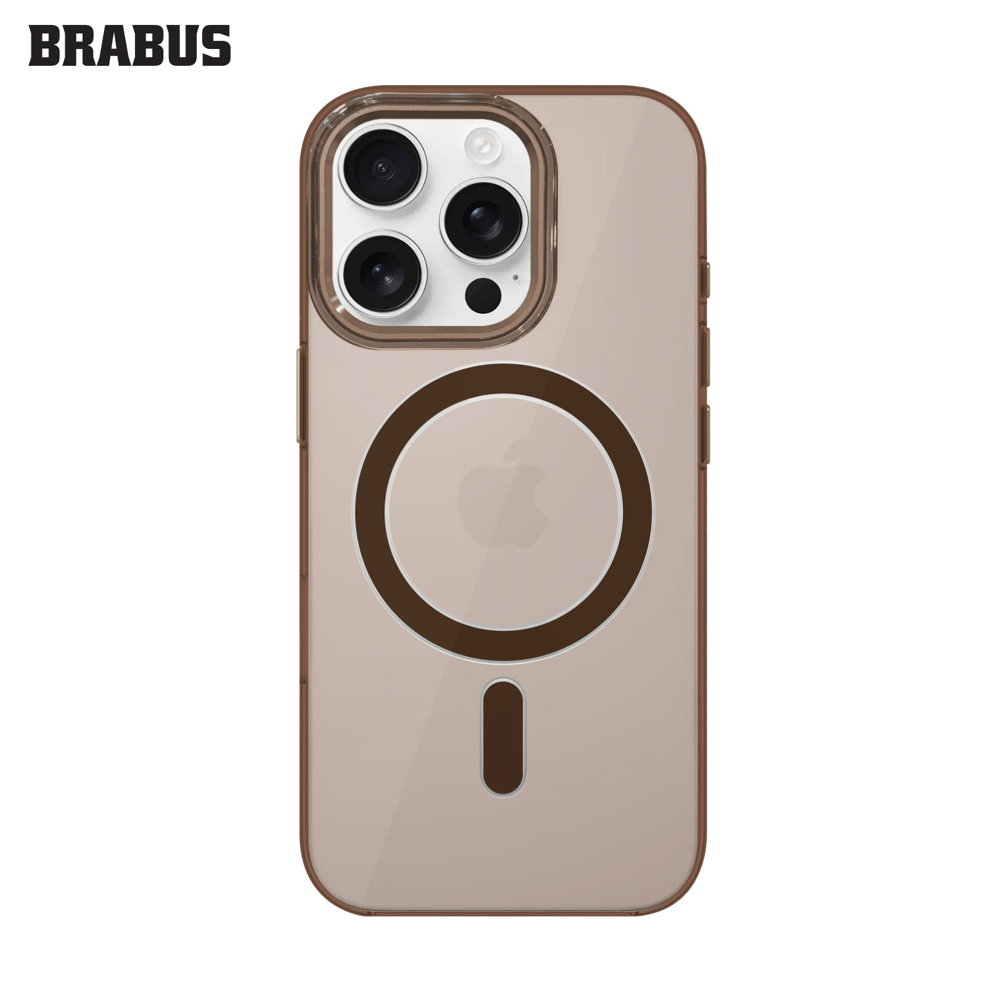 BRABUS iPhone 16 Pro Max MagSafe Özellikli Sararmaya Dayanıklı Şeffaf Renkli Leone Silikon Kılıf