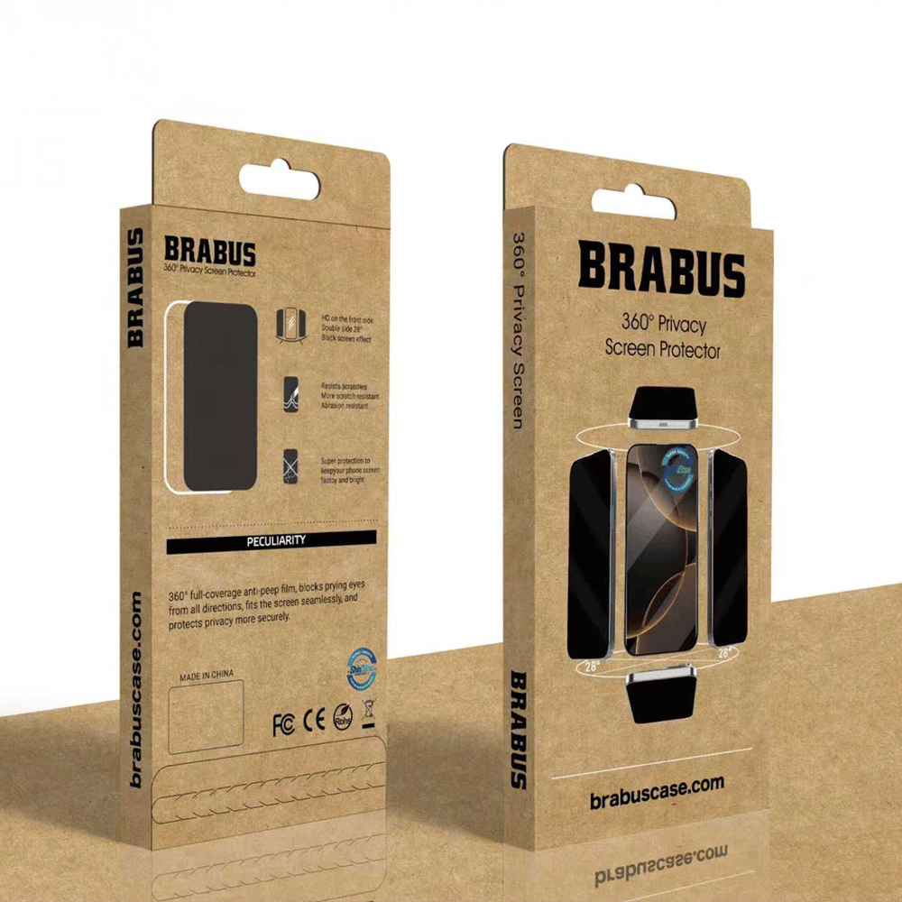 BRABUS iPhone 16 Pro Max Uyumlu 360°  Privacy 7 mOhs Aşınma ve Çizilmeye Dayanıklı Hayalet Cam Ekran Koruyucu