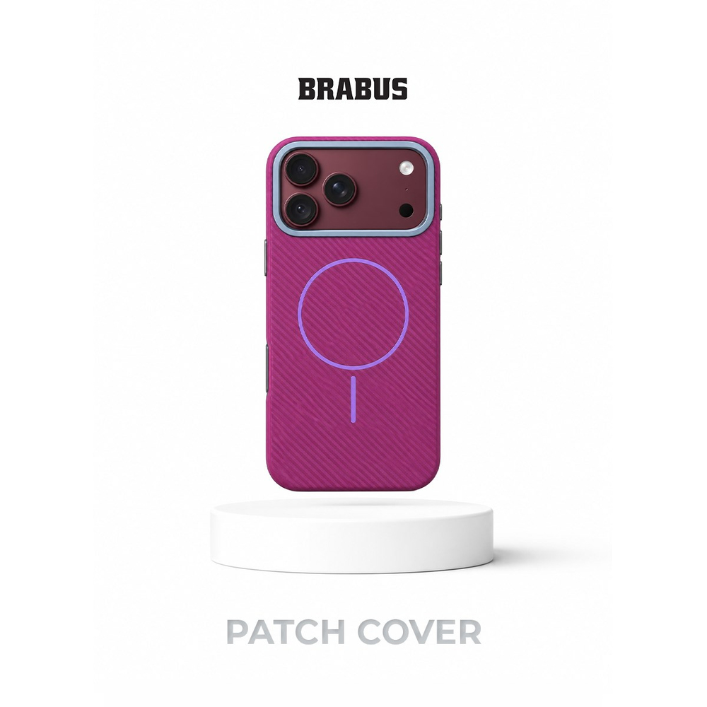 BRABUS iPhone 18 Pro Max Uyumlu Karbon Fiber Baskı Kaplamalı MagSafe Özellikli Patch Kılıf