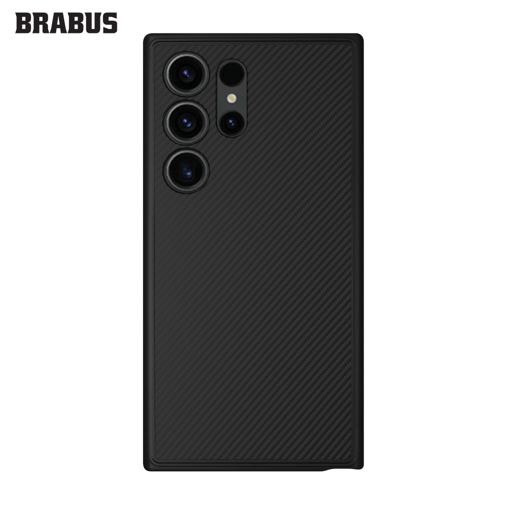 BRABUS Samsung S24 Plus Uyumlu Karbon Fiber Görünümlü Kenarları Yumuşak Silikon İndigo Kılıf