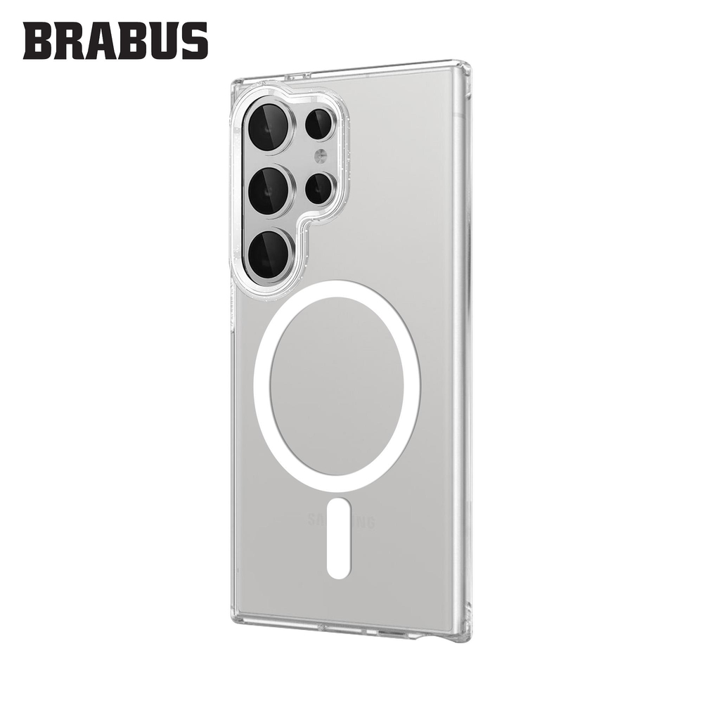BRABUS Samsung S24 Ultra MagSafe Özellikli ince Slim Şeffaf Royal Sert Silikon Kılıf