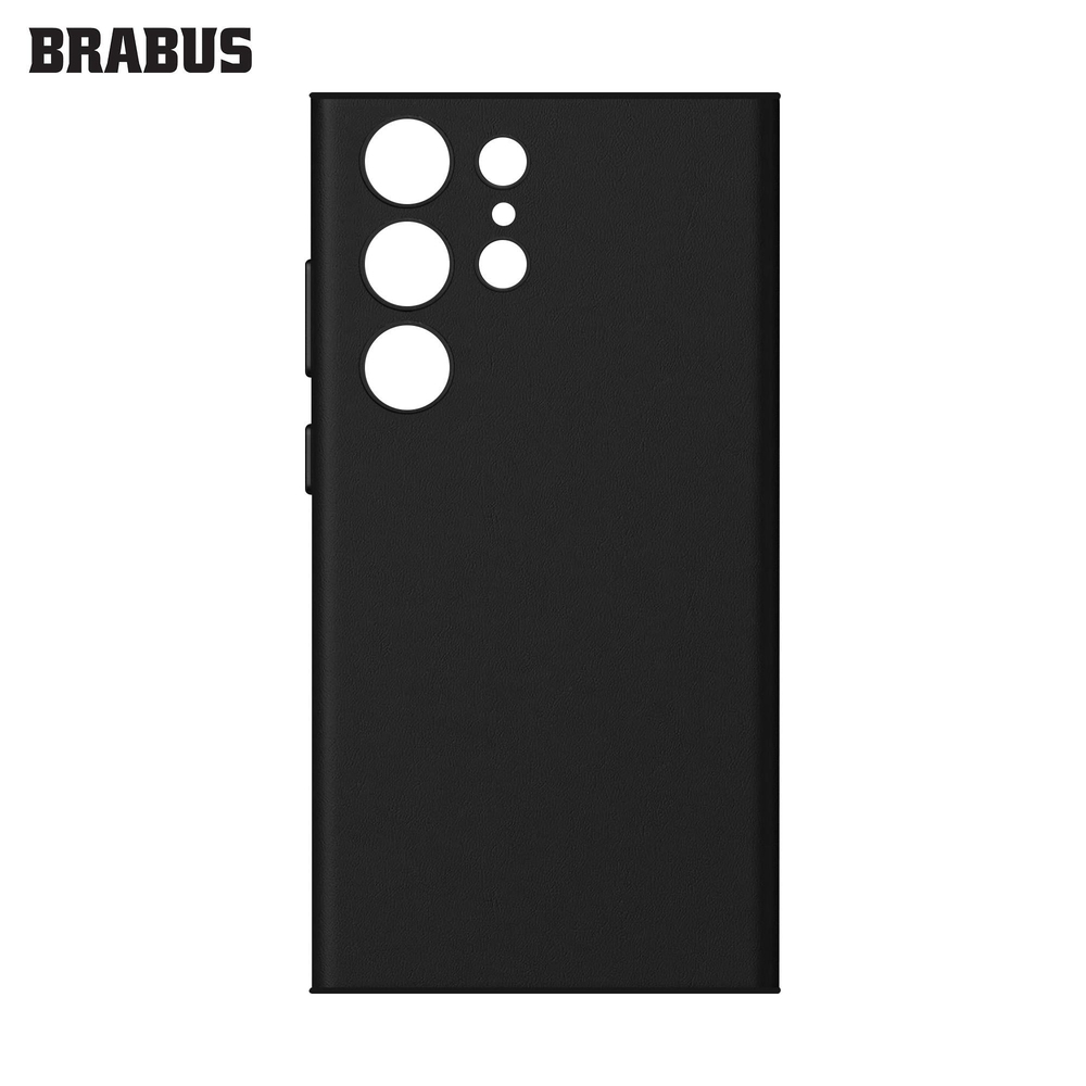 BRABUS Samsung S24 Ultra Uyumlu Suni Deri Lens Korumalı Gun Cover Kılıf