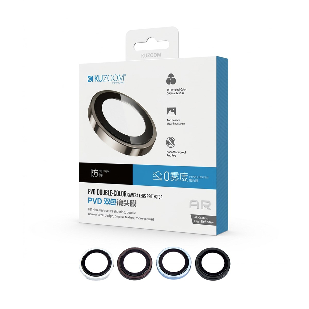 KUZOOM Pvd Double-Color iPhone 18 Pro / 18 Pro Max Uyumlu Kamera Lens Koruyucu