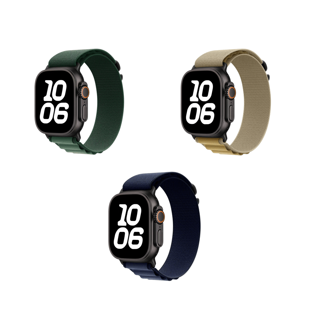 MOPAL Apple Watch 10 Serisi Uyumlu 42-41-40-38 mm Şık Dayanıklı Desenli Oster Nylon Saat Kordonu