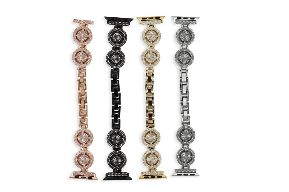 MOPAL Apple Watch Uyumlu 38-40-41 mm Şık Dayanıklı Desenli N-19 Metal Saat Kordonu