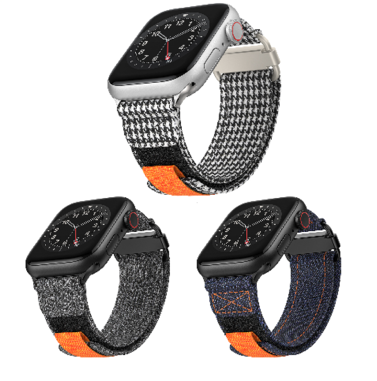 MOPAL Apple Watch Uyumlu 42 44 45 49 mm Şık Dayanıklı Desenli Jean Saat Kordonu