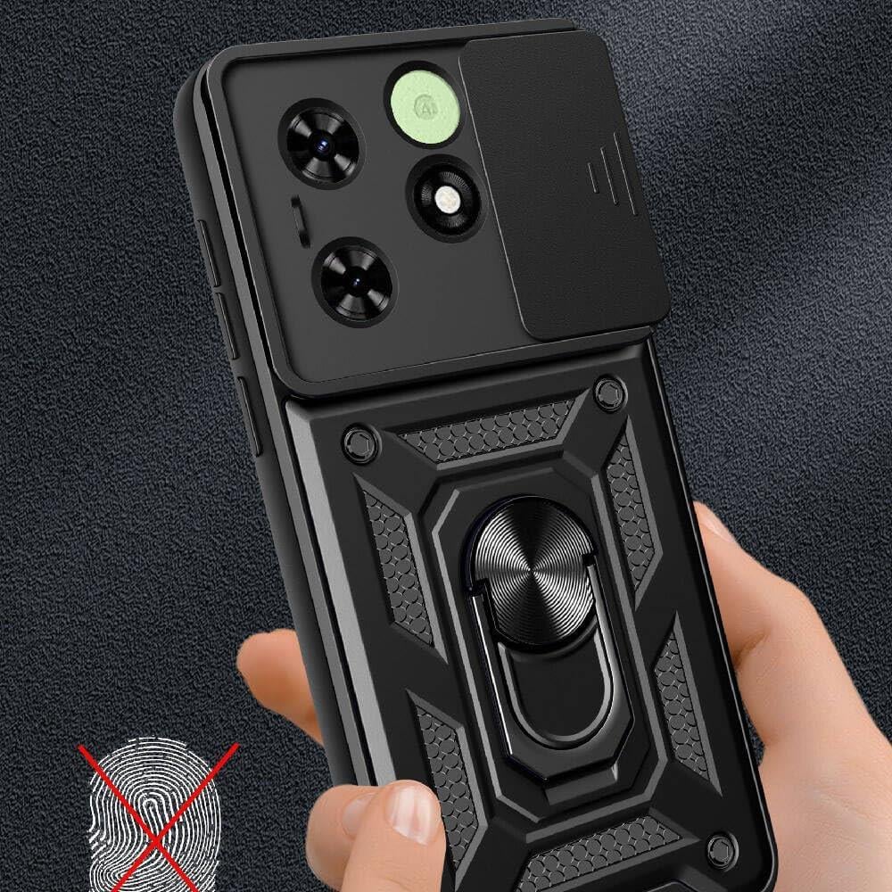 MOPAL Infinix Hot 40 4G Stand Özellikli Sürgülü Darbelere Dayanıklı Slide Silikon Kılıf