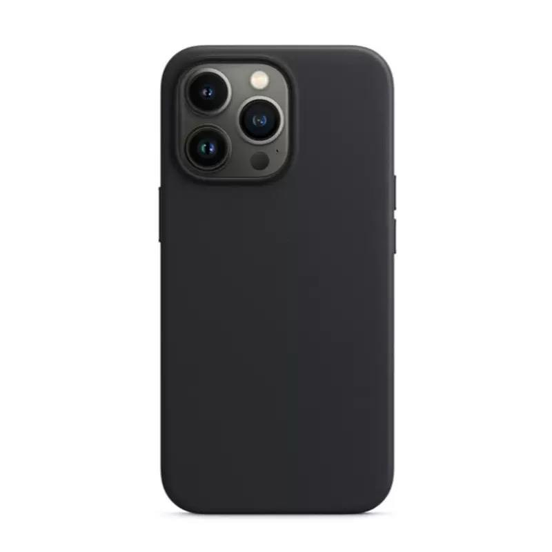 MOPAL iPhone 15 Pro Max Uyumlu MagSafe Özellikli Suni Deri Görünümlü Let Silikon Kılıf