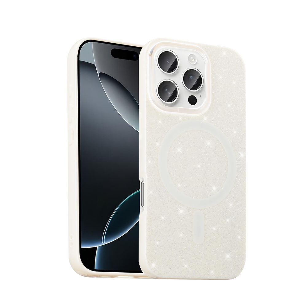 MOPAL iPhone 16 Pro MagSafe Uyumlu Lens Koruma Camı Hediyeli Simli Kutup Silikon Kılıf