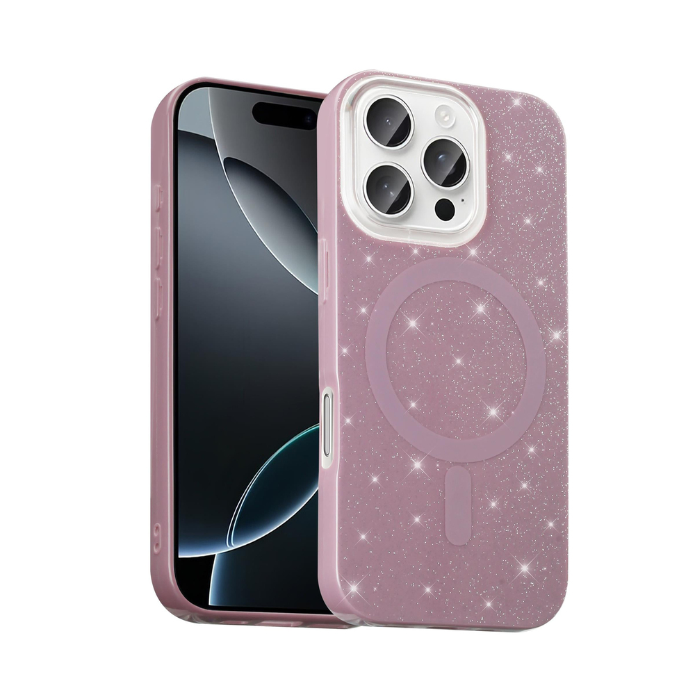 MOPAL iPhone 16 Pro Max MagSafe Uyumlu Lens Koruma Camı Hediyeli Simli Kutup Silikon Kılıf